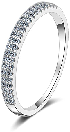 Ringe Frauen Nickelfrei, Ring Silber 52 Damen 925 Halbe Ewigkeit 0,23ct Moissanite Verlobungsring Eheringe Modeschmuck