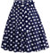 Damen 1950er Jahre Vintage Rock A Linie Faltenrock Hohe Taille Midirock Blumendruck Tellerrock Polka Dot Rockabilly Swing Rock mit G�rtel Knielang Partyrock Marineblau L