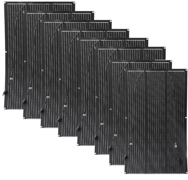 Aysolar 800W 12V Placa Solar Flexible 8x100W ETFE Portátil Panel Solar Monocristalino Fotovoltaico para Barcos, Remolques, Autocaravana, Camper, Caravana, Batería y Superficies Irregulares