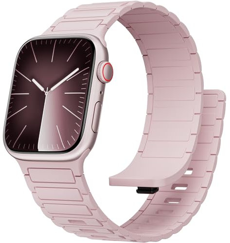 LEIXIUER Correa Silicona Magnética Compatible para Apple Watch 42mm 46mm 45mm 44mm 41mm 40mm 38mm,Correas de Silicona con Hebilla Magnética para iWatch Ultra/2 Series SE 10 9 8 7 6 5 4 3