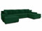 Wohnlandschaft mit Schlaffunktion Faris U-Form - Couch, Schlafsofa mit Bettkasten, Couchgranitur mit Bettfunktion, Big Sofa, Bettsofa (Grün (Kronos 19))