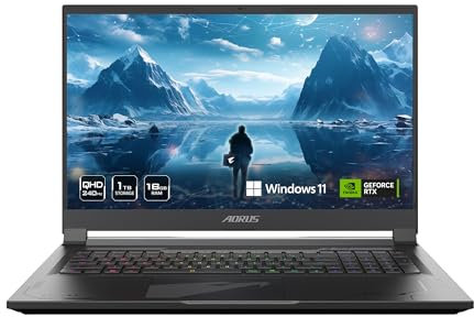 GIGABYTE - AORUS 17 (2024) Gaming Laptop - 240Hz 2560x1440 QHD - NVIDIA GeForce RTX 4070 - Intel Ultra 7 155H - SSD 1TB con 16GB DDR5 RAM - Win11 Home AD (AORUS 17 BSG-13US654SH)
