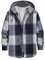 Iris Sprite Sweat à Capuche Homme Chemise Carreaux avec Poche Poitrine Épissage Manches Longues (Marine blau-A111, Small)
