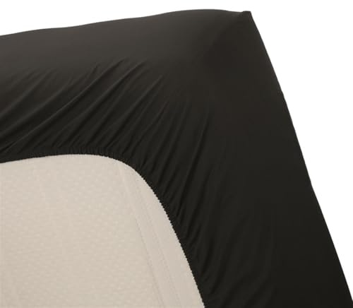 Ambiante Renforcé-Spannbettlaken für 35cm hohe Matratzen Cotton Uni Farbe Black Größe 90x220