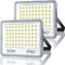 TASINUO Focos LED Exterior 50W 2 Piezas, 5000LM 7000K Blanco Frío Luces Led Exterior, IP67 Impermeable Luz Exterior, Potente Lampara para Jardin, Terraza, Garaje, Fábrica