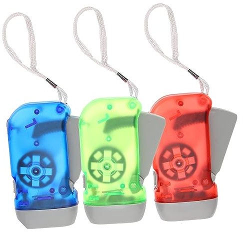 Anneome Kurbel-set Mit 3 Handpress- -taschenlampen Notlichter Für Zuhause Auto Camping Zufällige Farbe