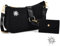 Weewooday Trachtentasche Filz Damen Handtasche mit 2 Edelweiß Brosche Traditionelle Bierfest Kleid Umhängetasche Zubehör mit kleine Filztasche Silberne Edelweiß Dekoration für Festtagskleider(Schwarz)