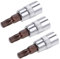 TOP-VIGOR 3 chiavi a bussola Torx da 1/4 x T30 CR-V, punte in acciaio S2 di alta qualità, punte Torx con lunghezza di 38 mm per chiave dinamometrica, chiave a cricchetto, trapani elettrici a