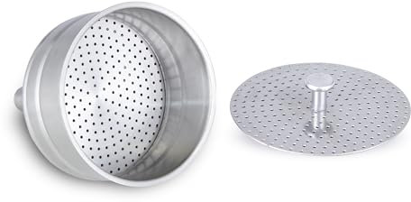 Easyworkz - Filtro de embudo de café de acero inoxidable con reductor, repuesto para máquina de expreso, tamaño de 4 tazas