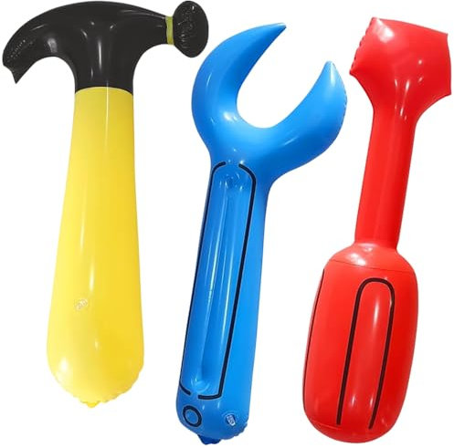 YGCHEN Ballon Outil Gonflable Jouet Ballon en Forme d'Outils Gonflable Marteau Tournevis Clé à Molette Foil Ballon Décoration d'Anniversaire Jouets Géants Gonflables 3 Pièces