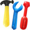 YGCHEN Globos Herramienta Juguetes Inflables Martillo Destornillador Llave Inglesa Globos de Aluminio Decoración de Cumpleaños Inflable Juguete 3 Piezas