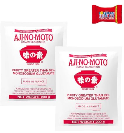 AJINOMOTO - Monosodium Glutamat, (2 X 200 GR), Mononatriumglutamat (MSG), Hochwertiger Geschmacksverstärker für asiatische und internationale Küche - Trinovi