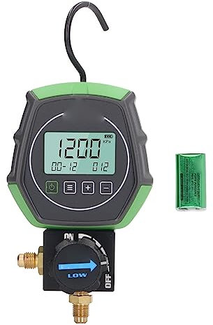 YKMBFEQC Fockety Digital Manifold Gauge, HVAC AC Manifold Gauge Set Built in 90 Refrigerants, Vacuum Pressure Temperature Leakage Tester for Air Conditioning, Heat Pump, Refrigeration System