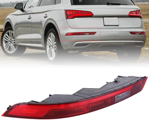 iSpchen Rückleuchte Rücklicht Reflektor Stoßstange Hinten Links für Q5 FY 2018-2021 80A945069A Rücklicht Lower Bumper Rückleuchte Stoßstange rot Rücklicht Nebelscheinwerfer Linker Bremslicht