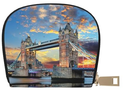 EdWal Tower Bridge in London Print Kartenetui Uni Kreditkartenetui für Damen und Herren Leder Kartenetui Slim Visitenkarte, weiß, Einheitsgröße