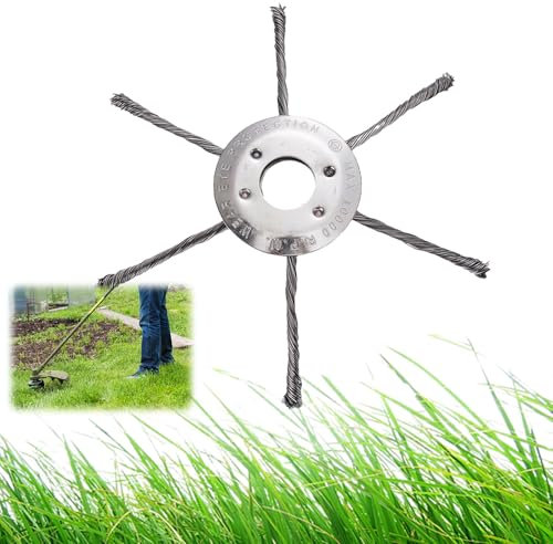 LUMOOM Stahldraht Freischneider, Unkrautbürste für Rasentrimmer, 180mm Stahldraht Rasentrimmerkopf, für Garten Effektive Moosentfernung und Unkraut (6 Köpfe)