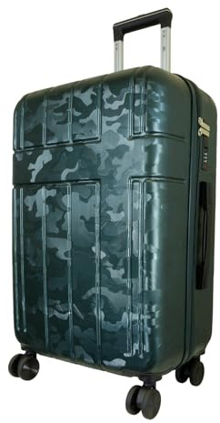 Monopol Reisekoffer und Kofferset 3tlg Hartschale Camo Trolley (dunkelgrün, Koffer - Größe M)