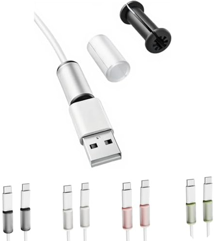 Phone Cable Protectors for for iPhone Android USB C Charger End Cord Savers, 8 PCS Silicone Non-Slip USB Wire Protector, Easy Setup 4 Colors Cable Wrap Accessories for Home & Office