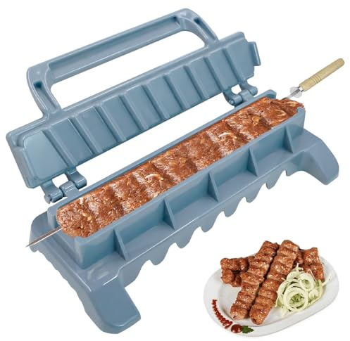 MEIYAXINWIN, Kit per spiedini per kebab, Kebab Maker manuale portatile, pressa per spiedini da barbecue, macchina per spiedini da kabob, essenziale per grigliare, utensile in plastica facile da usare