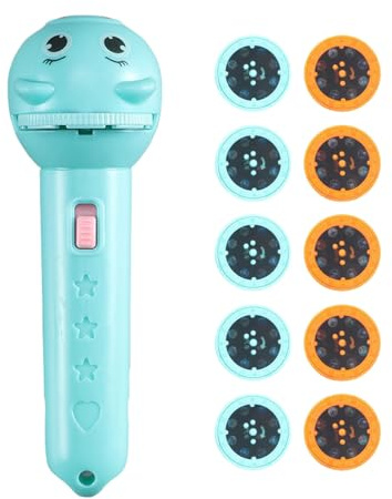 Xijobido Toy Flashlight - 80 Patterns Torch Projector Kids,Portable Interactive Lamp with 10 Discs Cartoon Projection for Educational Game Boy Girl Night-Time