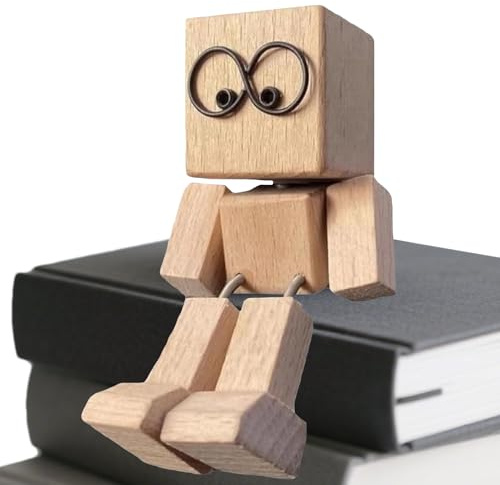 Wackelnder Holzmann - 8x5cm Wackelfigur Auto, Auto Armaturenbrett-Decor Mit Gesichtsausdrücke Ausdrücke, Schüttelmann Aus Holz, Charmante Kleine Holzfigur, Lustige Wackelkopf Kreatives Autozubehör