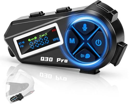 Avutrel Helm-Headset, Motorradhelm Intercom 5.4 mit Hi-Fi Stereo & FM-Radio, IP65 Wassergeschützt, 500m Kommunikation, 18h Akku - Kompatibel mit Allen Helmen (Reiten, Skifahren)