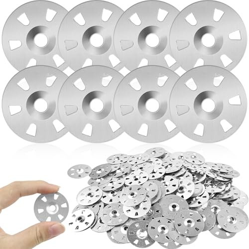 500Pcs Arandelas Acero Galvanizado Seis Orificios, Arandela Planas Paneles Aislantes Metal 35mm Diámetro, Fijación Placas Aislamiento Resistentes la Corrosión para Azulejos, Placa Térmicas, Paredes