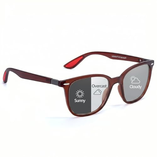 SIPHEW Photochromic Polarised Sunglasses Womens With UV400 Protection | Transition, Premium TAC Polarized Lenses, Square, Lightweight Frame, for Driving Outdoor