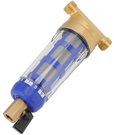 TOPINCN Filtre à Eau de Sédimentation Cyclonique, élimination Efficace des Grosses Particules pour Toute la Maison, Filtre à Eau, de Lavage à Contre-courant en Cuivre Pur G1/2 pour un Usage