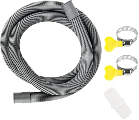 1M Washing Machine Waste Pipe Extension and Washing Machine Hose Extension | Washing Machine Extension Hose, Washing Machine Drain Hose Extension, Washing Machine Waste Pipe; 3-Pc Kit, Universal