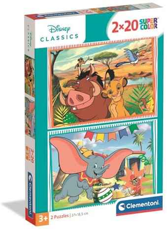 Clementoni Disney Classics Kinder Puzzle 2x20 Teile | Disney Puzzle 27 x 19 cm für Kinder ab 3 Jahre - Puzzle von Clementoni 24837