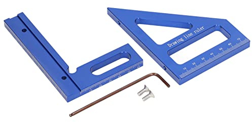 Winkelmesslineal-Set, 45- und 90-Grad-Ausrichtungs-Gehrungsmesser, Zollstock aus Aluminiumlegierung mit klarer Skala für die Holzbearbeitung, präzises Messwerkzeug für Rohre und 3D