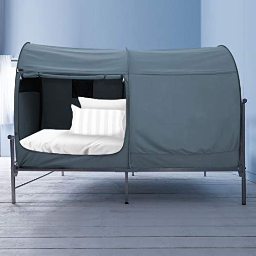 Alvantor Sichtschutz Bettzelt Einzelne Größe Schalafzelte Tragbare Betthimmel auf Bett Kinder Spielbett Floorless Zelt Atmungsaktiv Cottage 190x100cm