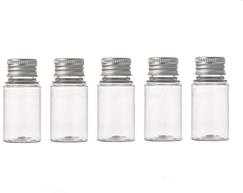 6Pcs Empty Refillable Clear Plastic Bottle with Aluminum Screw Cap Travel Small Containers Jars for Essential Oils Powders Creams size 30ml/1oz