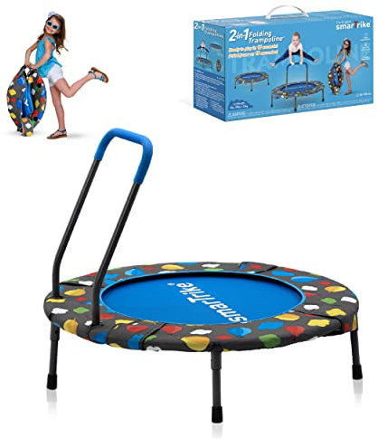 smarTrike 9201001 Trampoline d'intérieur, Pliable, avec poignée, pour Enfant de 1 à 5 Ans, Multicolore