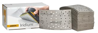 Mirka Schleifpapier Iridium 81x133 mm Klett 54-Loch Korn 320 100 Stk | Premium-Schleifpapier Korn 320 mit Klett 54-Loch ideal für Lack Spachtel Grundierung Holz Stahl Kunststoff