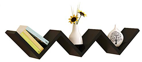 MFXI Kreativ Zick-Zack Regal,modern Deko Schweberegal,Aufbewahrungsregale Gestelle Anzeigen,Belastbarkeit 30 Kg,für Wohnzimmer Flur Küche Badezimmer