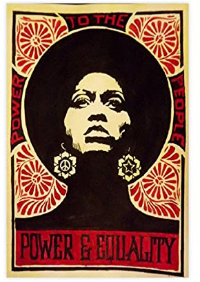 RBIX Angela Davis Leinwand-Poster, Wandkunst, Deko, Bild, Gemälde für Wohnzimmer, Schlafzimmer, Dekoration, ungerahmt: 30 x 45 cm