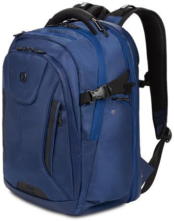 SwissGear 5358 USB ScanSmart - Mochila para portátil de 16 pulgadas, azul marino, (Navy Ballistic), L, Travel Tech Elite
