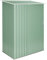 wasabi - Armario Metálico de Jardín 1,32 m2 Light Green – Techo Inclinado – Puerta con Bisagra – Cierre con Pasador – Acero Duradero Anti Corrosión - Verde - Cobertizo de Metal Almacenaje Exterior