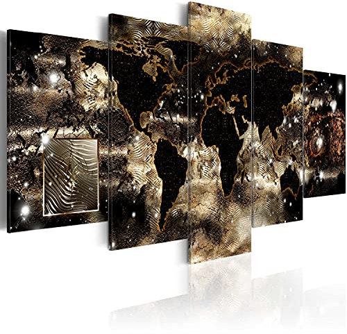 murando Acrylglasbild Weltkarte 200x100 cm 5 Teilig Wandbild auf Acryl Glasbilder Kunstdruck Moderne Acrylglas Platte Wanddekoration Geschenke Heimdekoration Glasbild Landkarte Kontinente Abstrakt