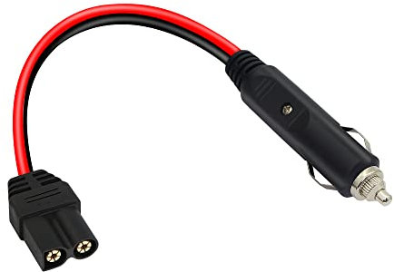 GINTOOYUN Kfz-Zigarettenanzünderkabel, 38,1 cm, 12/24 V, 14 AWG, EC5-Buchse auf Zigarettenanzünder-Stecker für Auto, Auto-Luftpumpe, Autobatterie usw. (EC5-Stecker auf Zigarettenanzünder)