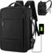 Mixroom - Zaino Uomo Porta PC Estendibile Valigia Bagaglio a mano per Computer Portatile Laptop Con porta USB NERO Z3