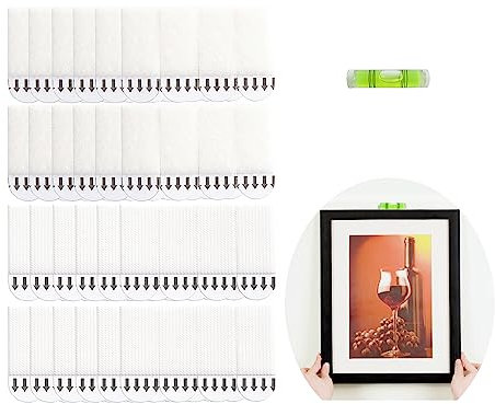 48Pairs(96strips) Small Picture Hanging Strips Heavy Duty, Removable Hook and Loop Strips, Picture Hanger Adhesive Strips Perfect for Wall Art Hanging
