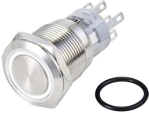 TRU Components TC-10090972 LAS1-AGQ-22E/W/24V/S Vandalismusgeschützter Drucktaster 250 V/AC 3 A 2 x EIN/(EIN) tastend W