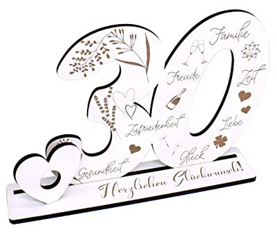 Deko Aufsteller 30 Jahre Geburtstag Geldgeschenk Jubiläum Tischdeko zum verschenken für Geld Gutschein Perlenhochzeit