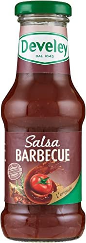 Develey Salsa Barbecue BBQ salsa sin gluten, salsa de mesa, botella de cristal, 250 ml