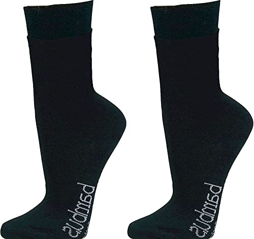 WOWERAT Wellness-Socken mit Frottee-Polstersohle aus VISKOSE- BAMBUS ohne GUMMIDRUCK extrabreiter Piqué-Komfortbund für Damen und Herren, 3er-BÜNDEL