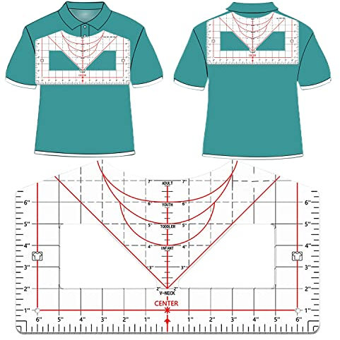 T-Shirt Lineal Leitfaden für Shirt, Shirt Lineal zum Zentrieren des Design, T Shirt Messwerkzeug mit Heizband für Transferpresse, Sublimation, Wärmeübertragung Acryllineal für alle Größen