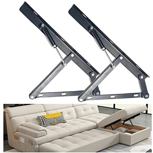 Storage Ottoman Hardware,Hydraulic Ottoman Hinge,Scissors Hinge Large,DIY Furniture Hardware, Black (2pcs)